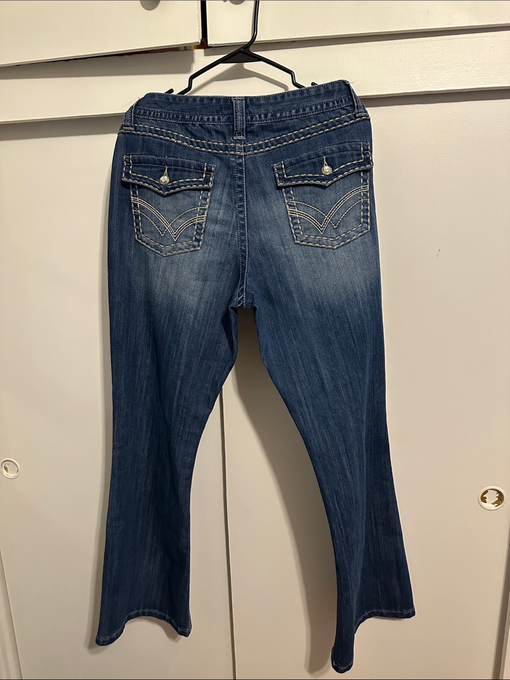 Classic Women's Blue Denim Jeans - Back Pocket Detail